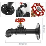 Perchero de pared de acero 1 gancho. Colgador de ropa y toallero de tubo con grifo industrial - IP07700 - 02