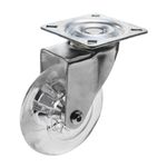 Rueda pivotante industrial de poliuretano y PVC transparente sin freno 75 mm - QR00200 - 01