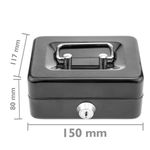 Caja fuerte portátil para dinero caudales billetes y monedas 150 x 117 x 80 mm - BY00100 - 02