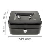 Caja fuerte portátil para dinero caudales billetes y monedas 198 x 158 x 88 mm - BY00200 - 02