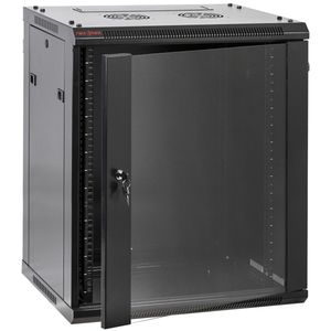 Armario rack mural 19'' 15U 600x450x770mm pared negro SOHORack GO montado