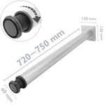 Pies redondos para mesa y mueble. Patas en acero gris de 72-75 cm 4-pack - SA98300 - 02