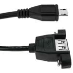 Cable USB 2.0 para fijación a panel microUSB macho a USB A hembra - UB01000 - 04