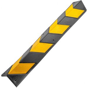 Protector de goma reflectante de 80cm para esquinas en color negro y amarillo