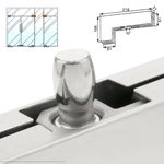 Pernio y bisagra L-fija superior de aluminio para puerta de cristal para cierrapuertas de suelo - LK08300 - 02