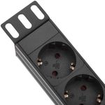 Regleta de enchufes para armario rack 19" 1U con 7 schuko e interruptor y cable 2 metros C14 - RE00600 - 09