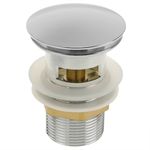 Válvula de desagüe 9cm con rebosadero. Tapón para lavabo y baño universal G1-1/4 cromado - KS10200 - 01