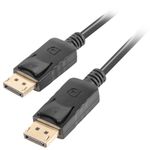 Cable Lanberg DisplayPort 1.2 macho a DisplayPort 1.2 macho 1m 4k negro CA-DPDP-10CC-0010-BK - DP10500 - 01
