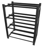 Marco de batería para UPS 830X454 de 2 filas con 4 niveles y 8 estantes color negro de Lanberg OR01-830454-204-BK - UP19500 - 02