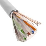 Bobina de cable de red ethernet Cat. 6 FTP de 100 m rígido de color gris - LM07500 - 03