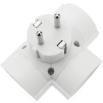 Multiplicador de clavija enchufe schuko triple de color blanco con ángulo - IA09400 - 04