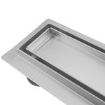 Canaleta de desagüe para ducha 90x7 cm para azulejo en acero inoxidable - KS12500 - 05