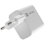 Cargador USB Natec Ribera GaN 1X USB-A + 1X USB-C 45W blanco NUC-2142 - NT37200 - 06