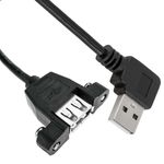 Cable USB 2.0 tipo A Macho acodado a USB tipo A Hembra para Panel 100 cm - UB10200 - 01