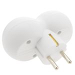 Multiplicador adaptador de clavija enchufe schuko doble blanco redondeado - IA09800 - 03