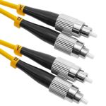 Cable de fibra óptica ST/PC a ST/APC monomodo duplex 9/125 de 2 m OS2 - FK04300 - 01
