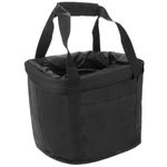 Cesta de bicicleta desmontable para manillar de lona negra impermeable con cremallera - BK08200 - 01