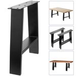 Pies rectangulares para mesita y banqueta. Patas en acero negro 400 x 80 x 430 mm 2-pack - IP02800 - 02