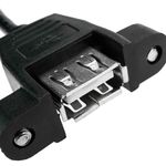 Cable USB 2.0 tipo A Macho acodado a USB tipo A Hembra para Panel 50 cm - UB10100 - 02