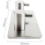 Perchero de pared de acero inoxidable. Colgador de ropa y toallero con 2 gancho - IP08200 - 03