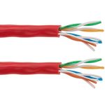 Bobina de cable de red ethernet Cat. 5e UTP CCA de 100 m rígido de color rojo - LQ00100 - 07