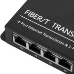 Conversor de fibra óptica 100Mbps monomodo 4 RJ45 SC 1310nm duplex 40km - UF05100 - 07