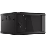 Armario Rack mural 19" 6U F600 600x600x379mm pared desmontado DIY negro Lanberg - WK36400 - 01