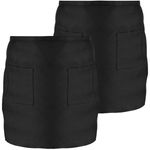 Delantal de camarero 56 x 47 cm negro de cintura mediano con 2 bolsillos 2-pack - MM10900 - 05