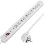Regleta de enchufes 10 schuko con interruptor y protección sobretensiones blanco (1.5m cable) - CA00900 - 01