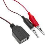 Cable de alimentación de 5V USB tipo A hembra a pinzas de cocodrilo de 2m - DT08300 - 01
