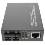 Conversor de fibra óptica 100 Mbps monomodo de SC a RJ45 a 60Km - UF00400 - 06
