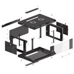 Armario Rack mural 19" 4U F450 600x450x277mm pared desmontado DIY negro Lanberg - WK31300 - 02