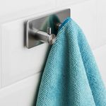 Perchero de pared de acero inoxidable. Colgador de ropa y toallero con 2 gancho - IP08200 - 04