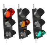Semáforo para interior y exterior IP65 negro de 3 x 200mm de 220V con luces LED verde y roja - SM04200 - 09