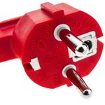 Prolongador de cable eléctrico schuko macho a hembra de 2 m rojo - CG01100 - 03