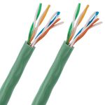 Bobina de cable de red ethernet Cat. 5e UTP CCA de 100 m rígido de color verde - LQ02100 - 05