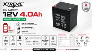 Batería Xtreme de gel 12V 4Ah