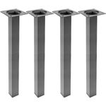 Pies cuadrados para mesa y mueble. Patas en acero negras de 40cm 4-pack - IO07200 - 01