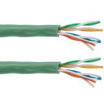 Bobina de cable de red ethernet Cat. 5e UTP CCA de 100 m rígido de color verde - LQ02100 - 07