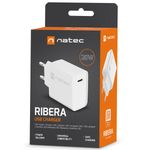 Cargador USB Natec Ribera 1X USB-C 20W blanco NUC-2059 - NT36800 - 08