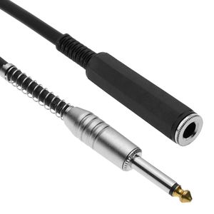 Cable audio micrófono instrumento mono jack 6.3mm macho a hembra de 10m