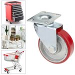 Ruedas pivotantes industriales de poliuretano y metal sin freno 100 mm 2 unidades - QR04400 - 02