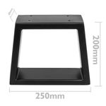 Pies rectangulares para mesita y banqueta. Patas en acero negro 250 x 80 x 200 mm 2-pack - IP02100 - 03