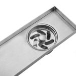 Canaleta de desagüe 80x7.5cm con rejilla en acero inoxidable mate - KS41600 - 05