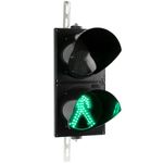 Semáforo para interior y exterior IP65 negro de 2 x 200mm de 12-24V con verde y roja para peatones - SM05100 - 07