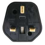 Adaptador enchufe Europa a Reino Unido tipo clavija schuko hembra a clavija BS1363 macho negro - FE05200 - 04