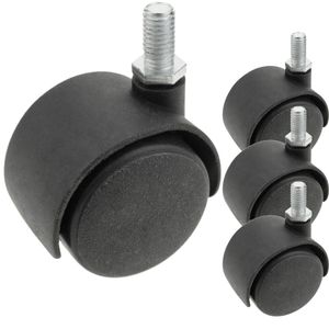 Rueda pivotante de nailon sin freno 40 mm M10 4 pack