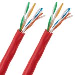 Bobina de cable de red ethernet Cat. 5e UTP CCA de 100 m rígido de color rojo - LQ00100 - 05