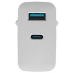 Cargador USB Natec Ribera GaN 1X USB-A + 1X USB-C 65W blanco NUC-2144 - NT37400 - 07