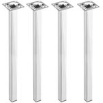 Pies cuadrados para mesa y mueble. Patas en acero cromado de 75cm 4-pack - IO08400 - 01